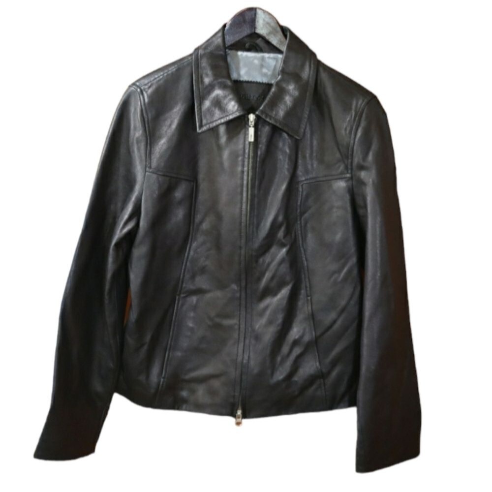 Guess Black Vintage 90s Soft Buttery Leather Jacket LG